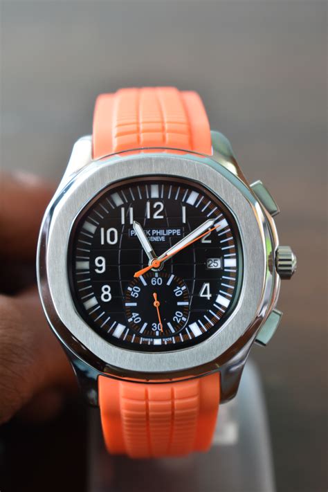 orange band patek philippe|Patek Philippe 5968.